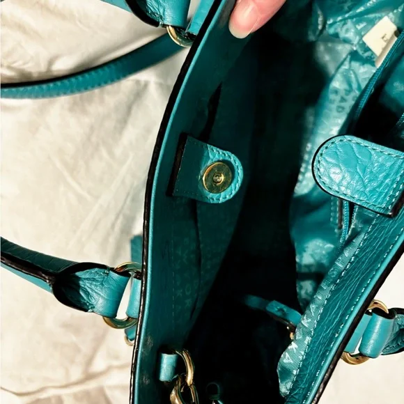 Kate Spade Turquoise Satchel Perri Lane Romy NWOT - Picture 4 of 5